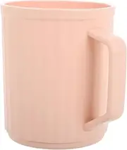 ANDRESLAD Toothbrush Cup Toothbrush Holders Travel Coffee Cups Plastic Coffee Mugs with Handles Bath Pitcher Rinse Cup Travel Tooth Mug Washing Cup Mugs Bath Mug Pink Pp re-usable