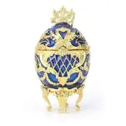 Faberge Egg Trinket Boxes Classic Enamel Hand-Painted Vintage Ornaments Metal...