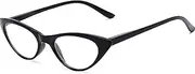 The Brit Cat Eye Reading Glasses, Full Frame Readers for Women +2.75 Black (1 Microfiber Cleaning Pouch Included)