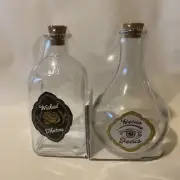 Target Bullseye's Playground Halloween Decor Cork Top Glass Potion Bottles NIB