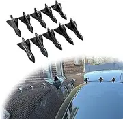 10 PCS Car Shark Fin Diffuser, Universal Roof Diffuser Spoiler, Car Shark Fin Antenna Kit with Selfadhesive Tapes, Vehicle Exterior Decor Accessories Stickers for Most Cars (Black)
