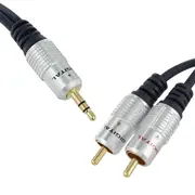 Quality Stereo Audio Cable 3.5mm AUX Jack to 2 RCA Red White RCA Cord Lead OFC
