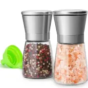 Stainless Steel Salt and Pepper Grinder Set of 2 - Pepper Mill & Salt Mill wi...