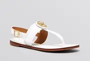 Tory Burch Women's Selma Flat Thong Slingback Sandal White Size 6.5