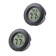 2-Pack Mini Hygrometer Thermometer Fahrenheit or Celsius Meter Digital LCD Monit