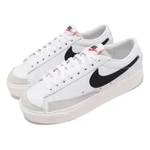 Nike 休閒鞋 Blazer Low Platform 女鞋 經典款 厚底 舒適 簡約 增高 球鞋穿搭 白 黑 DJ0292101