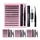 Lash Extension Kit Cluster Lashes Kit Individual Eyelash DIY Eyelash Extension