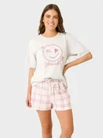 Edited Sleep Women's Elasticated Waist Cotton Jersey Pyjama Set, Grey, Size 8
