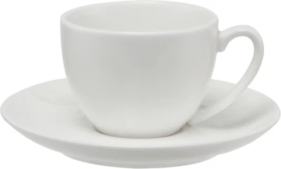 White Basics Coupe Demi Cup and Saucer, 90Ml Capacity (Set of 4)
