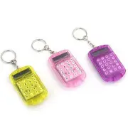 Portable Mini Flip Calculator Keychain Cartoon Pocket Calculator Keyring Gifts