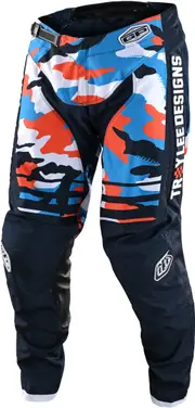 Troy Lee Designs GP Formula Camo Youth Motocross Pants, blue-orange, Size 24 Blue Orange