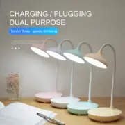 USB Rechargeable LED Desk Table Touch Lamp Adjustable intensity Reading Light US