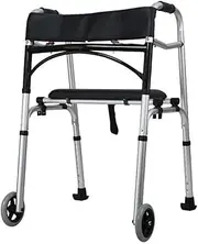 Walker,Walker, Mobility Aids Height Adjustable Drive Walker with PU Seat Board and Backrest Lightweight Folding Walking Frame Rolling Walker Little Surprise