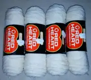 Ored heart Acrylic Worsted 4-Ply Yarn 4 Skeins rolls 3 oz egg shell vintage new