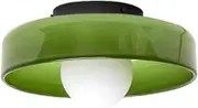 Ceiling Lights, Mid Century Orange Glass Semi Flush Mount Ceiling Light with Milk Globe Nordic Modern Green Hallway Lighting Fixtures Round Bedside Wall Mount Lamp for Bedroom Cloakroom Stairwa/491 (