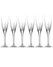Barski European Crystal Glass Toasting Flute Champagne Glasses Set of 6