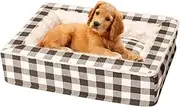 Plaid Comfort Calming Dog Bed, Calming Dog Cat Pet Bed, anxietyrelief Soft fluffyDoughnut Pillow, Easy Clean, Machine Washable, Luxury Plush Dog Pillow Basket, Large Dog Beds, Scruffs Dog Bed