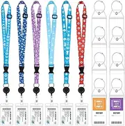 6 Sets Cruise Lanyards for Cruise Ship Cards Retractable Cruise Lanyards Waterproof ID Badge Holders with 8 Pcs Cruise Luggage Tags for Carnival Cruise(Fresh Sailing)