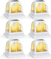 SIEDiNLAR Solar Post Lights Outdoor Deck Fence Cap Light 2 6 Pack, White