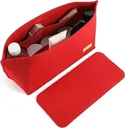 Doxo Purse Organizer Insert Handbag & Tote Felt Bag Fits L Neverfull GM & Base Shaper 2pc Set (X-Large, Red-Combination), Red Bag+Red Base Shape, X-Large