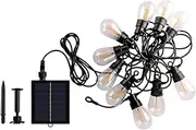 Solar LED String Lights - Balcony Solar Lights for Tree Waterproof - 8 Modes Vintage-Style Outside Lighting, Home Decoration for Garden Backyard Christmas Party