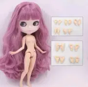 Blythe doll Nude Jointed Body Mauve hair 4 eye colors with pull string ICY DBS