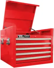 Top Tool Chest 27" Godfather Series 5 Drawer Tool Box Red T&E Tools TE-GF2705RD