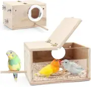 TiereCare Parakeet Nesting Box - Visual Wooden Bird Nest Breeding Box