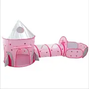 New 3pc Girls Kids Play Tent Foldable Crawl Tunnel Ball Pit with Basketball Hoop