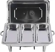 Yechiry Chafing Dish Buffet Set, Stainless Steel Foldable Catering Food Warmer, Modern Minimalist Buffet Warmer for, Banquets, Weddings, Outdoor Activities (Triple Grid)
