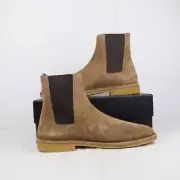 Saint Laurent Paris Flat Heel Leather Up Boots in Camel BNIB 47