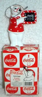 COCA COLA COKE POLAR BEAR ALWAYS A TEACHER CHRISTMAS ORNAMENT