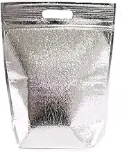 Ohara Insulated Easy Zip Lock Resealable Aluminum Sandwich Lunch Bag - Reusable Thermal Snack Bento Camping Picnic Grocery Hot & Cold Pouch (5, Small)