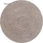 Rug Round Jute Grey Area Rug Hand Braided Farmhouse Natural Jute Rug Carpet