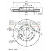 Bremtec Euro-Line GeoZinc Coated Brake Rotor - BDR17520EL