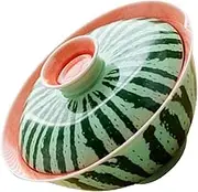 KOCKSHION Ceramic Watermelon Tea Cup with Lid Decorative Teacup for Scented Oolong Tea Cartoon Style for Home Office