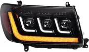 Auto Headlight Front Light DRL Head Lamp LED Dynamic Daylight Car Accessories compatible for Toyota Land Cruiser LC100 FJ100 4700 1998-2007