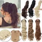 Real Long Wavy Curly Thick Hair Piece Clip In Hair Extension Drawstring Ponytail