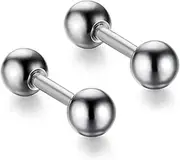 AFGYASW 1Pair Titanium Steel Stud Earring Small Ball Screws Small Earrings Male Ear Bone Nail Lip Piercing Body Jewelry