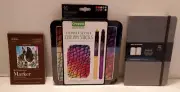 Moleskine Ruled Notebook + Crayola Pearlescent Cream Sticks + Strathmore Marker!