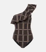 [Marant Etoile] Marant Etoile Siciliyage ruffled one-shoulder swimsuit AU 12 black