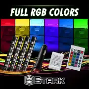 72 LED 5050 Wireless Remote RGB Car Interior Floor Under Dash Light Strips 4Pcs