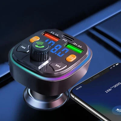 Car MP3 Player FM Transmitter Fast Charging Blue Tooth Adapter Call Radio Receiv