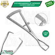 6 Pcs Weiss Modified 6.75" Castroviejo Ridge Mapping Caliper 0-40mm Dental Scale
