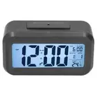 AA (Black)Digital Alarm Clock LED Large Display Electronic Night Light Snooze Fu