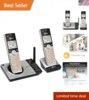DECT 6.0 2-Handset Cordless Phone for Home with Answering Machine, Call Block...