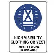 Mandatory Sign - High Visibility Clothing/Vest Must Be Worn