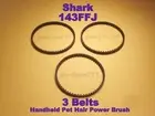 (3) Belts for Shark Model 143FFJ Handheld Turbo Brush Pet Hair Power Brush