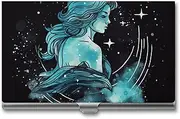 [VFMKT] Slim Metal Business Card Holder Portable Business Card Case Pocket Name Card Holder Aquarius Wallet for Men Women Office Travel