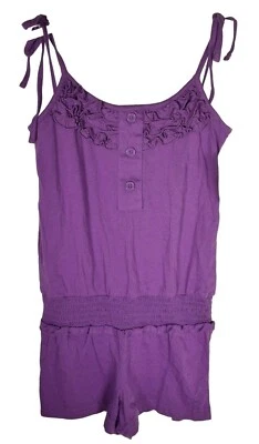 ORageous Girls Solid One Piece Romper Bright Violet Size (XS) 6/7 New